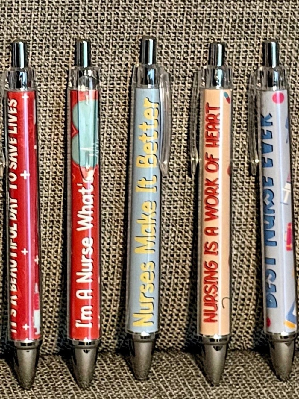 Set of 5 Nurse Themed Decorative Pens
